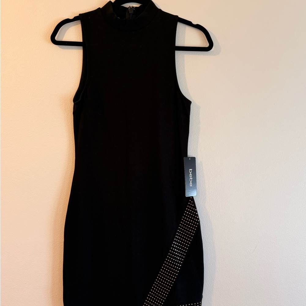 Bebe Black Sleeveless Dress with Studded Detail